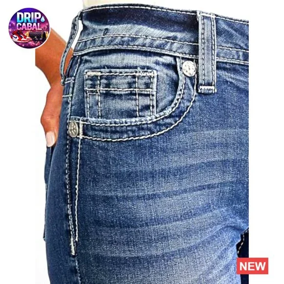 Skinny Leg Jeans Stretchy Tummy Control Mid Rise Butt Lifting Denim